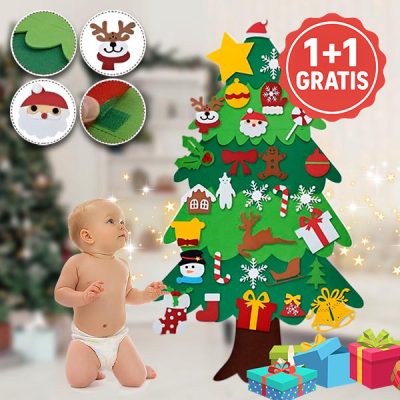 Albero di Natale in feltro con decorazioni | FELTPINETREE